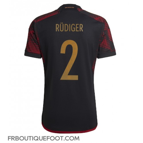 Maillot de foot Allemagne Antonio Rudiger #2 Extérieur vêtements Monde 2022 Manches Courtes